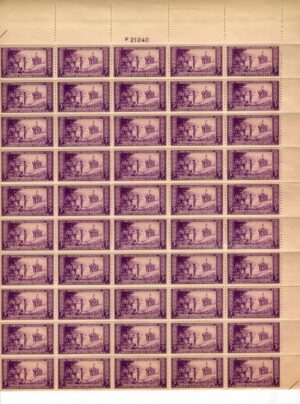 USA 1934 Mint Stamp SC739SH Nicolet's Landing Deep violet 3 Cent Sheet of 50