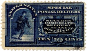 USA 1895 Used Stamp SCE5 Messenger Blue 10 Cent 1895
