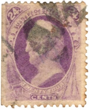 USA 1870 Used Stamp SC 153 Winfield Scott (1786-1866), United States Army general Purple 24 Cent 1870