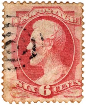 USA 1870 Used Stamp SC 148 Abraham Lincoln Carmine 6 Cent 1870
