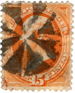 USA 1879 Used Stamp SC 189 Daniel Webster Red orange 15 Cent 1879 Fancy Cancel