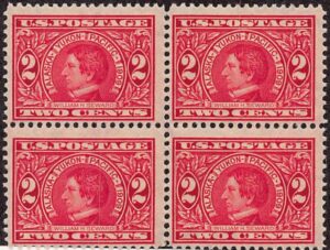 USA 1909 Mint Never Hinged Block SC 370 William H. Seward (1801-1872), former US Secretary of State Carmine 2 Cent 1909