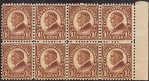 USA 1927 Mint Never Hinged Block SC 633 Warren G. Harding Yellow brown 1.5 Cent 1927
