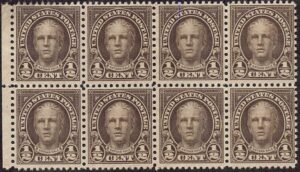 USA 1929 Mint Lightly Hinged Block SC 653 Nathan Hale (1755-1776), American Soldier and Spy Olive brown 0.5 Cent 1929