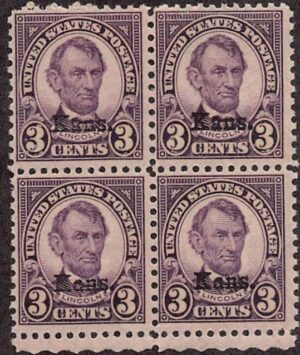USA 1929 Mint Never Hinged Block SC 661 Abraham Lincoln Violet 3 Cent 1929