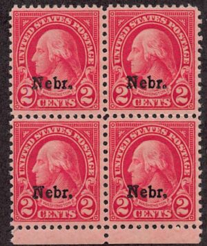 USA 1929 Mint Never Hinged Block SC 671 George Washington Carmine 2 Cent 1929