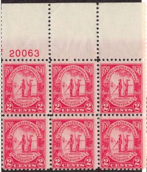 USA 1930 Mint Never Hinged Plateblock SC 683 Major General Joseph R. West (1822-1898) and Chief Shadoo Carmine rose 2 Cent 1930