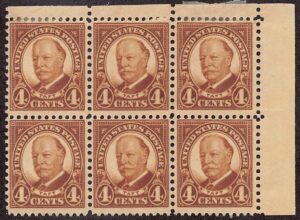 USA 1930 Mint Lightly Hinged Block SC 685 William Howard Taft (1857-1930), 27th President of the USA Brown 4 Cent 1930