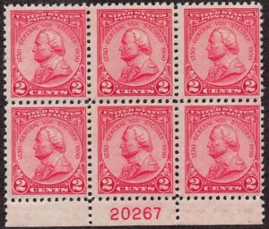 USA 1930 Mint Never Hinged Plateblock SC 689 Major General Friedrich Wilhelm von Steuben (1730-1794) Carmine rose 2 Cent 1930