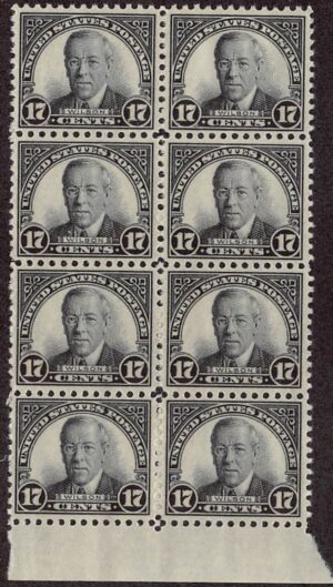 USA 1931 Mint Never Hinged Block SC 697 Woodrow Wilson Black 17 Cent 1931