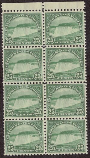 USA 1931 Mint Never Hinged Block SC 699 Niagara Falls, New York Blue green 25 Cent 1931