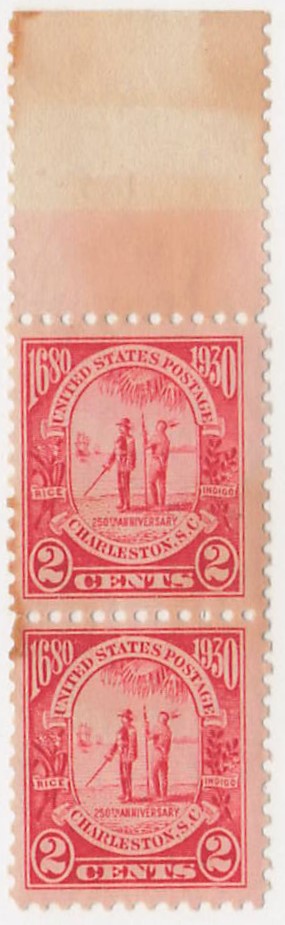 USA 1930 Mint Never Hinged Pair SC 683 Major General Joseph R. West (1822-1898) and Chief Shadoo Carmine rose 2 Cent 1930 With selvage