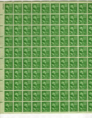 USA 1938 Mint Sheet SC 804 George Washington Green 1 Cent 1938