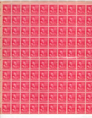 USA 1938 Misperforated Mint Sheet SC 806 John Adams (1735-1826)  Pink carmine 2 Cent 1938