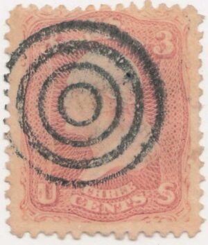 USA 1861 Used Stamp SC 65 George Washington Brownish red 3 Cent 1861