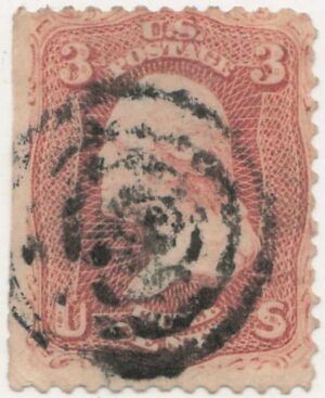 USA 1861 Used Stamp SC 65 George Washington Brownish red 3 Cent 1861