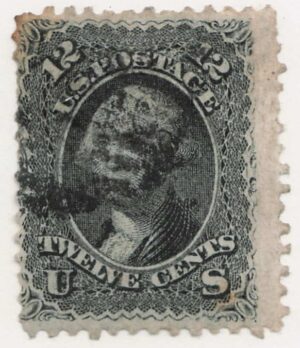 USA 1861 Used Stamp SC 69 George Washington Black 12 Cent 1861