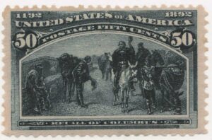 USA 1893 Mint Lightly Hinged Stamp SC 240 Recall of Columbus Slate blue 50 Cent 1893