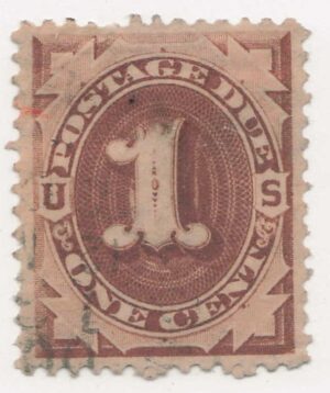 USA 1879 Used Stamp SC J1 Postage Due Brown 1 Cent 1879
