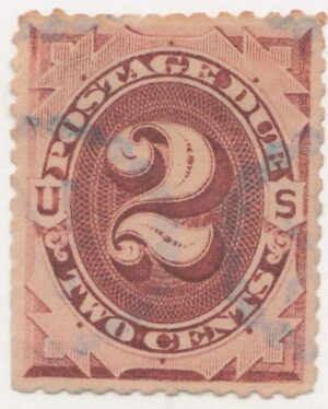 USA 1884 Used Stamp SC J16 Postage Due Red Brown 2 Cent 1884