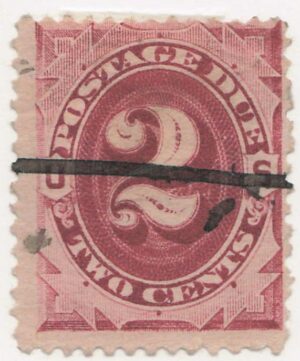 USA 1891 Used Stamp SC J23 Postage Due Bright claret 2 Cent 1891