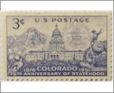 USA 1951 Mint SC1001 Colorado Capitol, Mt of the Holy Cross, Columbine & Bronco Blue violet 3 Cent 1951