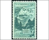 USA 1952 Mint SC1011 Sculptured Heads on Mt. Rushmore Blue green 3 Cent 1952
