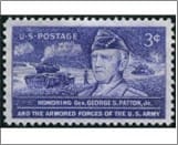 USA 1953 Mint SC1026 Gen. George S. Patton, Jr. and Tanks in Action Blue violet 3 Cent 1953