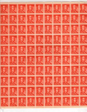 USA 1955 Mint Sheet SC 1030SH Benjamin Franklin Red orange 0.5 Cent 1955 Full Sheet