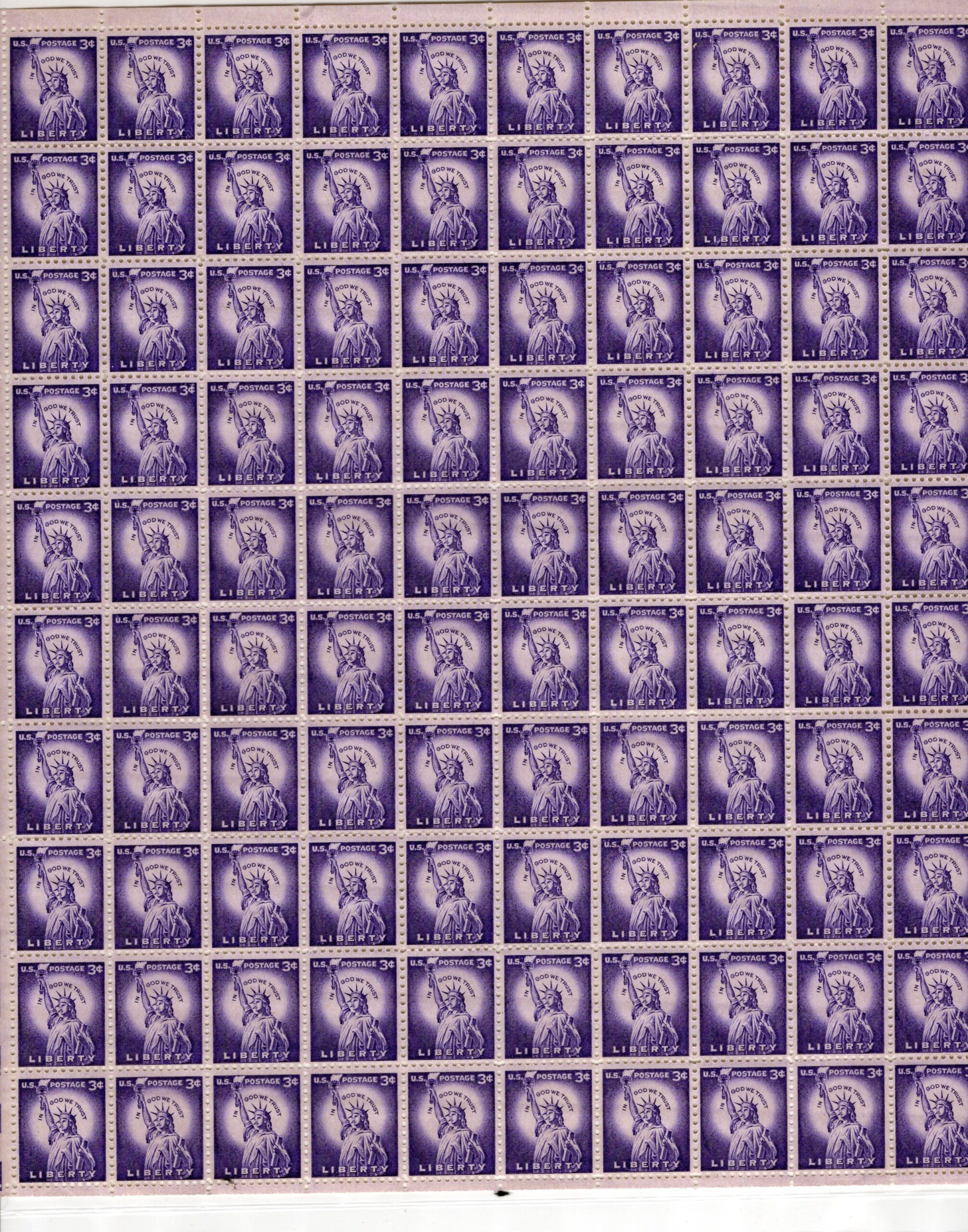 USA 1954 Mint Sheet SC 1035SH Statue of Liberty (1875), Liberty  display picture 1