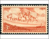 USA 1954 Mint SC1061 Kansas Territory Centennial Brownish orange 3 Cent 1954