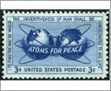 USA 1955 Mint SC1070 Atomic Energy Encircling the Hemispheres Dark blue 3 Cent 1955