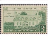 USA 1958 Mint SC1108 Gunston Hall, Virginia Light green 3 Cent 1958