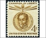 USA 1958 Mint SC1110 Simon Bolivar, South American Freedom Fighter Olive bistre 4 Cent 1958