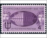 USA 1958 Mint SC1112 Atlantic Cable Centenary Reddish purple 4 Cent 1958
