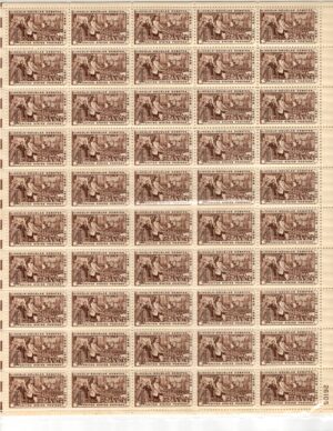 USA 1958 Mint Sheet SC1115SH Lincoln and Stephen A. Douglas  Sepia 4 Cent 1958 Sheet of 50