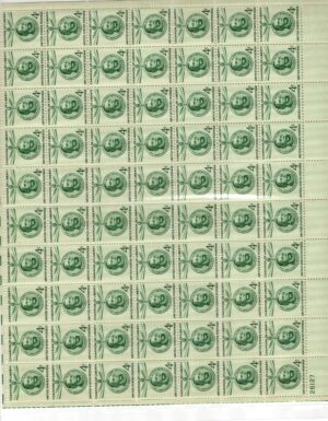 USA 1958 Mint Sheet SC1117SH Lajos Kossuth Green 4 Cent 1958 Full Sheet
