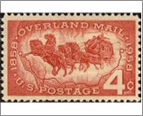 USA 1958 Mint SC1120 Mail Coach and Map of Southwest U.S. Crimson rose 4 Cent 1958