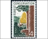 USA 1958 Mint SC1122 Forest Scene / Deer Multicolor 4 Cent 1958