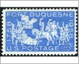 USA 1958 Mint SC1123 British Capture of Fort Duquesne Blue 4 Cent 1958