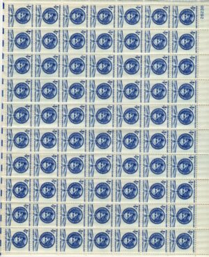 USA 1959 Mint Sheet SC1125SH José de San Martín (1778-1850), Argentine political leader Blue 4 Cent 1959