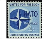 USA 1959 Mint SC1127 North Atlantic Treaty Organization Emblem Blue 4 Cent 1959
