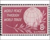 USA 1959 Mint SC1129 Globe and Laurel Rose lake 8 Cent 1959