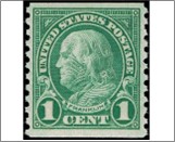 USA 1923 Mint SC597 Benjamin Franklin Green 1 Cent 1923