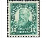 USA 1926 Mint SC622 Benjamin Harrison (1833-1901), 23rd President of the USA Green 13 Cent 1926