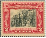 USA 1929 Mint SC651 The Fall of Fort Sackville (1923), by Frederick Coffay Yohn Black,Carmine 2 Cent 1929