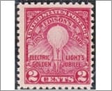 USA 1929 Mint SC654 Thomas Edison's First Lamp (1879) Carmine rose 2 Cent 1929
