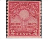 USA 1929 Mint SC656 Thomas Edison's First Lamp (1879) Carmine rose 2 Cent 1929