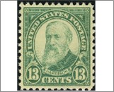 USA 1931 Mint SC694 Benjamin Harrison (1833-1901), 23rd President of the U.S.A. Yellow green 13 Cent 1931