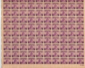 USA 1933 Mint Sheet SC729SH Federal Building Violet 3 Cent 1933 Sheet of 100